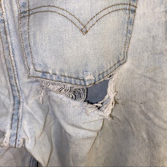 VNTG LEVIS destroyed high waisted mom jeans 33x36 grunge made in USA - Picture 7 of 11